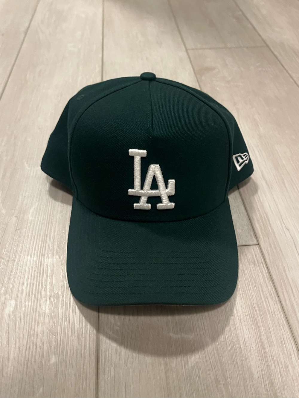 New Era LA Baseball Cap in Forest Green with White Logo